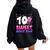 10Th Birthday 10 Yrs Old Girl Bubble Boba Tea Anime Women Oversized Hoodie Back Print Black