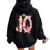 10Th Birthday Girl Cute Cat Outfit 10 Years Old Bday Party Women Oversized Hoodie Back Print Black