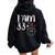 I Am 33 Plus 1 Middle Finger For A 34Th Birthday For Women Women Oversized Hoodie Back Print Black