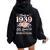 85 Year Old Made In 1939 Floral 85Th Birthday Women Women Oversized Hoodie Back Print Black