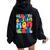 In My Autism Mom Era Autism Awareness Support Puzzle Groovy Women Oversized Hoodie Back Print Black
