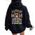 Autism Mom Raising Hero Groovy Messy Bun Autism Awareness Women Oversized Hoodie Back Print Black