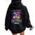 Autism Rainbow Sloth Seeing The World From Different Angle Women Oversized Hoodie Back Print Black