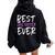 Best Dog Sister Ever Women Oversized Hoodie Back Print Black