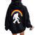 Bigfoot Graffiti Rainbow Sasquatch Tagger Women Oversized Hoodie Back Print Black