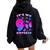 Birthday Girl 9 Year Old Butterfly Number 9 Women Oversized Hoodie Back Print Black