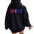 Bisexual Iykyk Fun Bi Pride Flag Bisexuality Lgbtq Women Women Oversized Hoodie Back Print Black