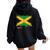 Boy Girl And Country Flag Of Jamaica Women Oversized Hoodie Back Print Black