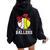 Busy Raising Ballers Softball Baseball Mama Mom Women Oversized Hoodie Back Print Black