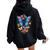 Butterfly With Flowers I Aesthetic Butterfly Women Oversized Hoodie Back Print Black