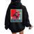 The Chicken Poster Vintage Country Farm Animal Farmer Women Oversized Hoodie Back Print Black