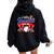 Coffee & Baseball Travel Ball Mom Women Oversized Hoodie Back Print Black