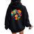 Colorful Afro Woman African American Melanin Blm Girl Women Oversized Hoodie Back Print Black