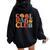 Cool Dads Club Dad Father's Day Retro Groovy Pocket Women Oversized Hoodie Back Print Black