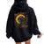 Cosmos Girl Total Solar Eclipse Watching April 8 2024 Women Oversized Hoodie Back Print Black