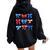 Cute Coquette Bows 4Th Of July Patriotic Girls Women Oversized Hoodie Back Print Black