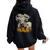Cute Mama Highland Cow With Baby Calf Flower Cool Animal Women Oversized Hoodie Back Print Black