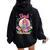 Dad And Mom Of The Birthday Mermaid Girl Family Matching Women Oversized Hoodie Back Print Black