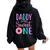 Daddy Of The Sweet One Dad 1St Birthday Girl Donut Party Women Oversized Hoodie Back Print Black