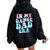 In My Dance Dad Era Groovy For Dance Dad Father's Day Women Oversized Hoodie Back Print Black