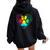 Dog Lover Mom Dad Colorful Heart Dog Paw Print Women Oversized Hoodie Back Print Black