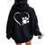 Dog Paw Print Heart For Mom For Dad Women Oversized Hoodie Back Print Black