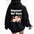 Empower Her Voice Advocate Equality Feminists Woman Women Oversized Hoodie Back Print Black