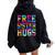 Free Sister Hugs Pride Month Rainbow Transgender Flag Lgbtq Women Oversized Hoodie Back Print Black