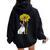 French Bulldog Sunflower Sunshine Frenchie Dog Women Women Oversized Hoodie Back Print Black
