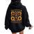 Chocolate Lab Saying Labrador Sunflower Dog Lover Women Oversized Hoodie Back Print Black