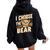 Vintage The Bear I Choose For Camping Women Women Oversized Hoodie Back Print Black