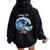 Galactic Alien Wave Rider Extraterrestrial Space Surfer Women Oversized Hoodie Back Print Black