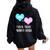 Gender Reveal Boy Or Girl You'll Rock Daddy's World Women Oversized Hoodie Back Print Black