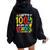 Happy 100Th Day Of School 100 Days Of School Teacher Student Women Oversized Hoodie Back Print Black