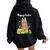 Happy Easter Day Bunny Cat Eggs Basket Cat Lover Women Oversized Hoodie Back Print Black