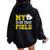 My Heart Is On That Field Crazy Soccer Mom Life Women Oversized Hoodie Back Print Black