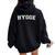 Hygge Colorful Rainbow Cozy Danish Hygge Women Oversized Hoodie Back Print Black