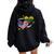 Lithuanian American Flag Heart Lithuanian Vintage Women Oversized Hoodie Back Print Black