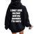 I Only Love My Bed And My Momma I'm Sorry Quote Women Oversized Hoodie Back Print Black