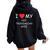 I Love My Hot Trinidadian Wife Cute Country Heart Women Oversized Hoodie Back Print Black