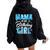 Mama Of The Birthday Girl Family Snowflakes Winter Party Women Oversized Hoodie Back Print Black