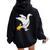 Mama Duck Duckling Mother Mom Mother's Day Women Oversized Hoodie Back Print Black