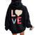 Medical Plaster Patch Wound Care Nurse Valentine's Day Women Oversized Hoodie Back Print Black