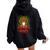 Meditating Sloth Yoga Pose Animal Zen Yogi Namaste Women Oversized Hoodie Back Print Black