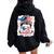 Messy Bun 4Th Of July Patriotic Af Pregnant Pregnancy Mom Women Oversized Hoodie Back Print Black