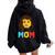 Mom Master Builder Building Bricks Blocks Family Set Parents Women Oversized Hoodie Back Print Black