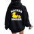 Mother Ducker Duck Mama Mother's Day Humour Women Oversized Hoodie Back Print Black