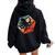 Octopus Retro Vintage Silhouette Vintage Retro Colors Women Oversized Hoodie Back Print Black