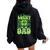One Lucky Dad Groovy Retro Dad St Patrick's Day Women Oversized Hoodie Back Print Black
