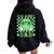 One Lucky Dad Groovy Smile Face St Patrick's Day Irish Dad Women Oversized Hoodie Back Print Black